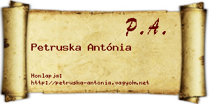 Petruska Antónia névjegykártya